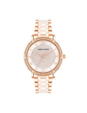 Les métaux Anne Klein Crystal Accented Céramique Link Watch   | CVY-4719124